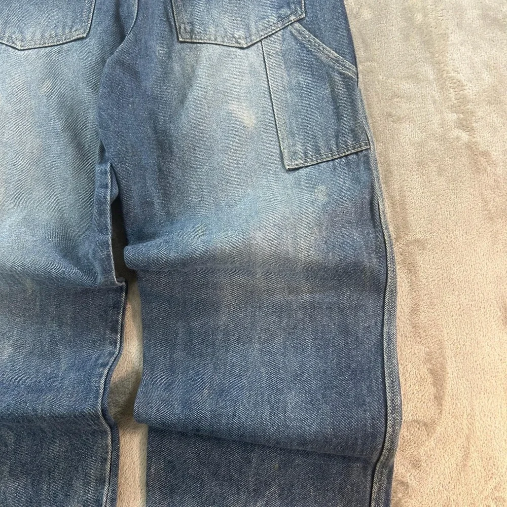 Y2K R.S. Jean Co. Jeans Kids 16 Blue Faded Relaxed Baggy Carpenter Denim Pants